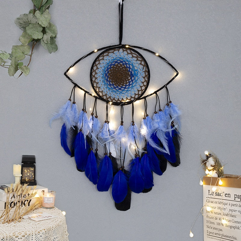 Evil Eye Dream Catcher w/ LED Lights - IndieGlow