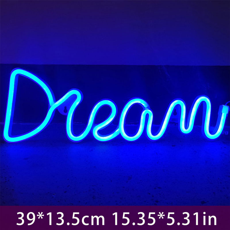 LED Dream Shape Neon Sign Powered By USB and Battery Neon Lamp for Wall Living Room Decor Neon Light for Wedding Holiday Supply - IndieGlow