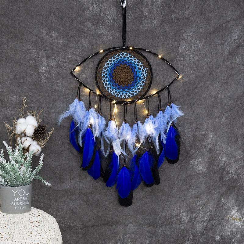 Evil Eye Dream Catcher w/ LED Lights - IndieGlow