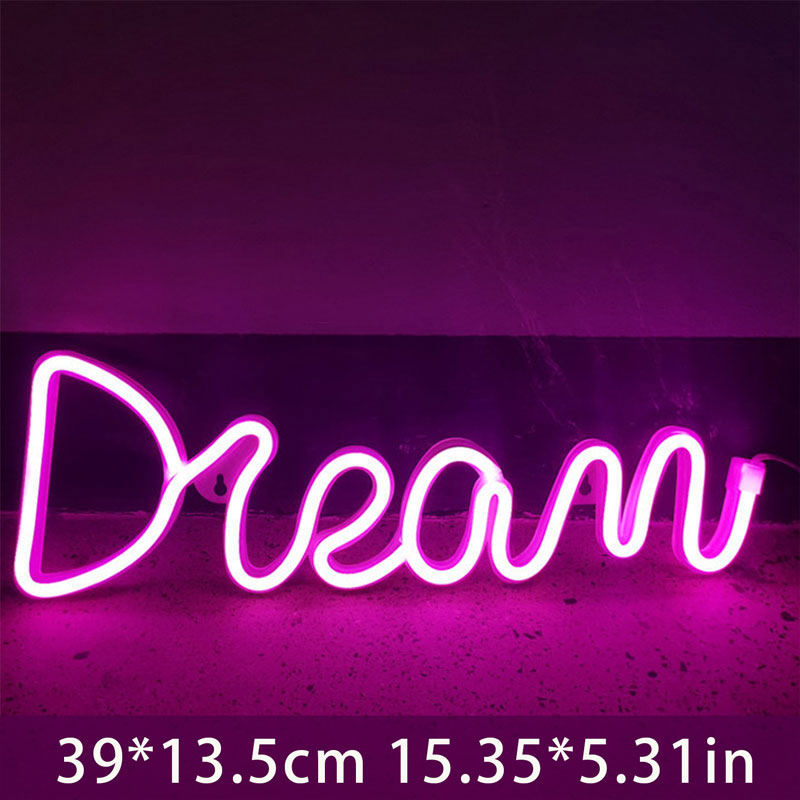 LED Dream Shape Neon Sign Powered By USB and Battery Neon Lamp for Wall Living Room Decor Neon Light for Wedding Holiday Supply - IndieGlow